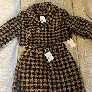 Brand new with tags tweed brown and black skirt and matching jacket.